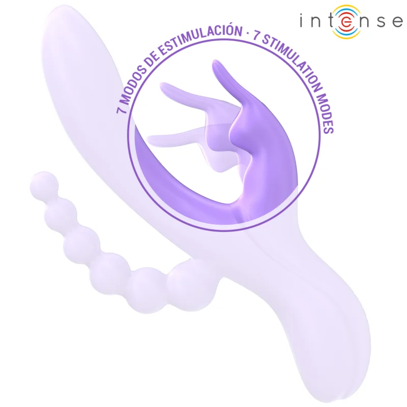 Intense - Miko Triple Vibrateur Lapin & Stimulateur & Anal 7 Vibrations Violet - Image 7