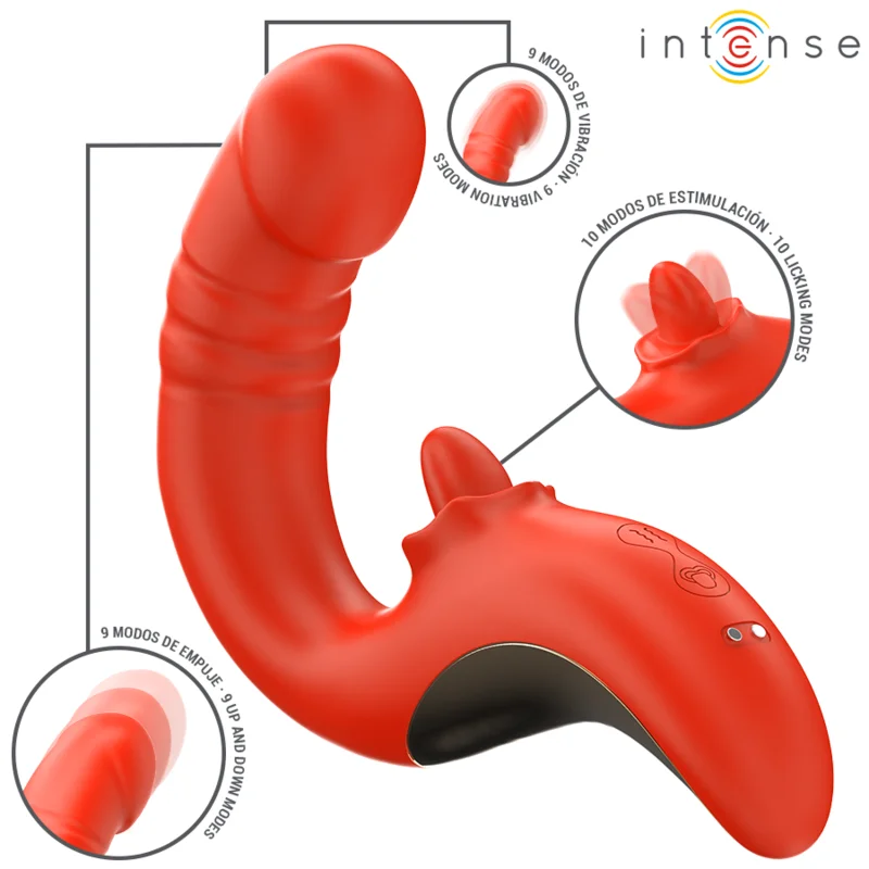 INTENSE - PAULINA VIBRATOR AND STIMULATOR IN U SHAPE RED - Image 3