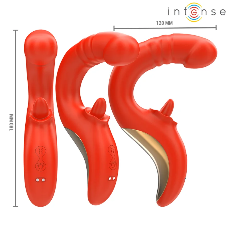 INTENSE - PAULINA VIBRATOR AND STIMULATOR IN U SHAPE RED - Image 5