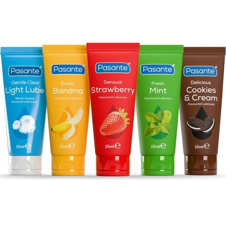 PASANTE - PACK ASSORTED FLAVOR LUBRICANTS 5 UNITS X 15 ML - Image 4