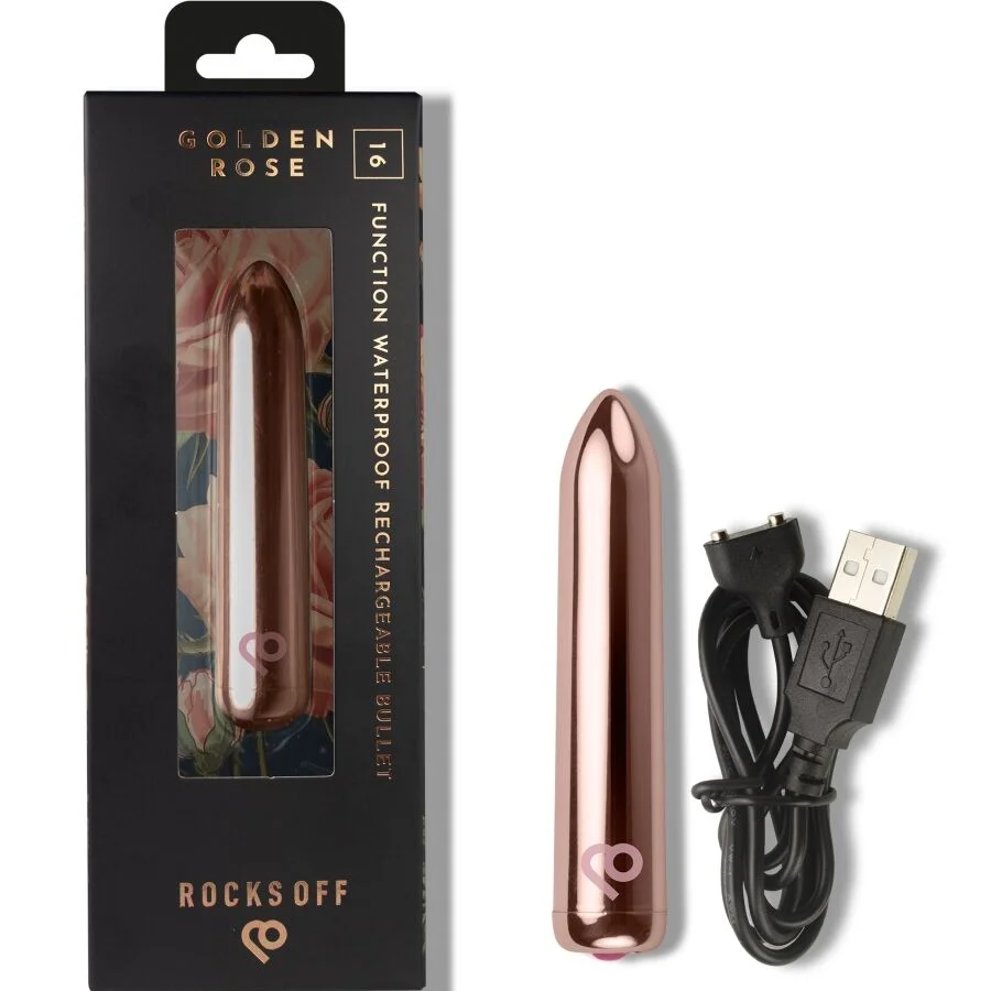 ROCKS-OFF - RECHARGEABLE VIBRATING BULLET GOLDEN ROSE - Image 7