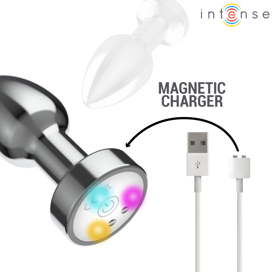 INTENSE - PLUG ANAL VIBRANT EN MÉTAL AVEC LUMIÈRES LED ET TÉLÉCOMMANDE - TAILLE M - Image 6
