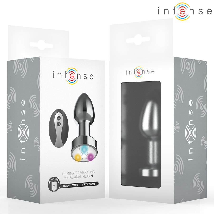 INTENSE - PLUG ANAL VIBRANT EN MÉTAL AVEC LUMIÈRES LED ET TÉLÉCOMMANDE - TAILLE M - Image 8