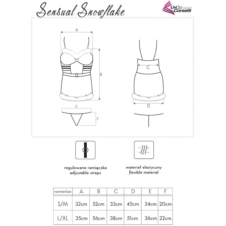 Livco Corsetti Fashion - Sensual Snowflake Lc 90603 Chemise De Noël + String + Bandeau S/M - Image 6