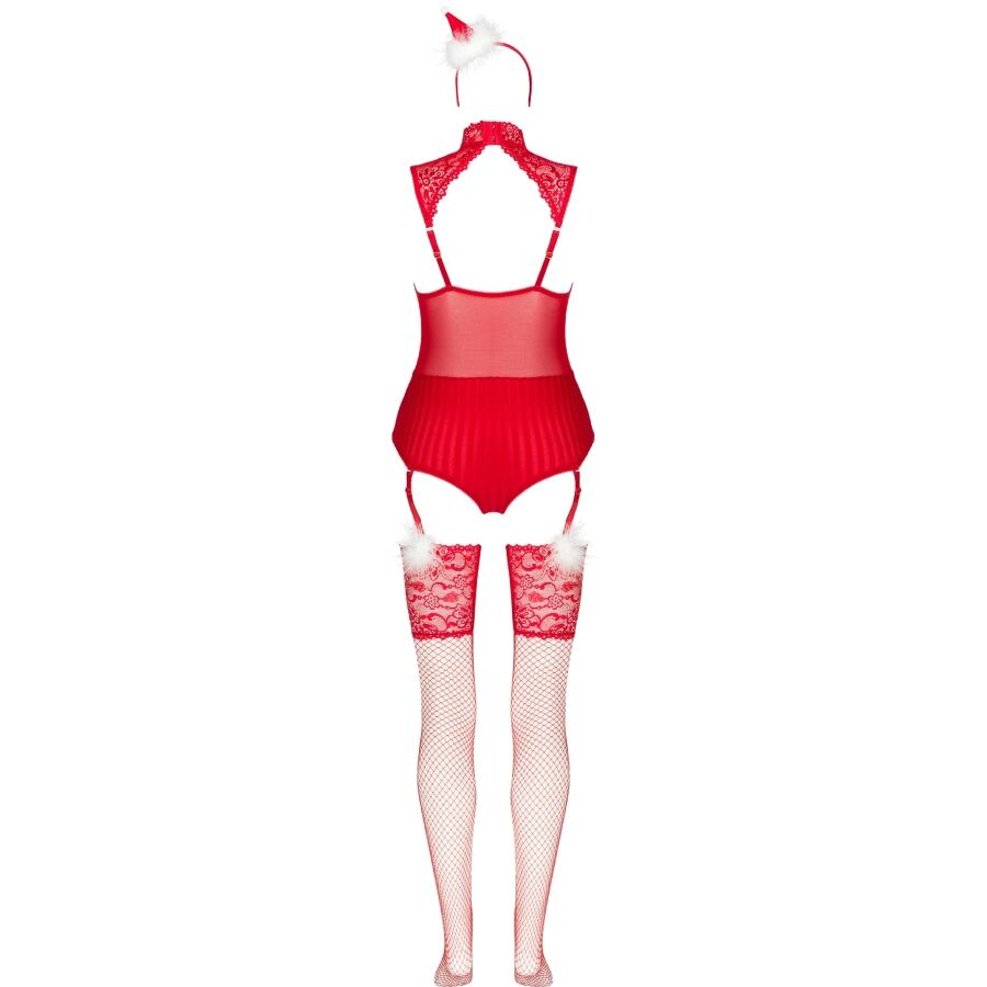 Livco Corsetti Fashion - Limpid Snowflakes Lc 90604 Body + Bas + Bandeau De Noël L/Xl - Image 5