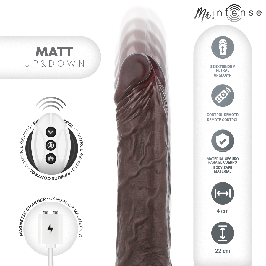 MR INTENSE - MATT REALISTIC MULTIFUNCTION WITH VIBRATION UP AND DOWN REMOTE CONTROL 22 CM -O- 4 CM - Image 4