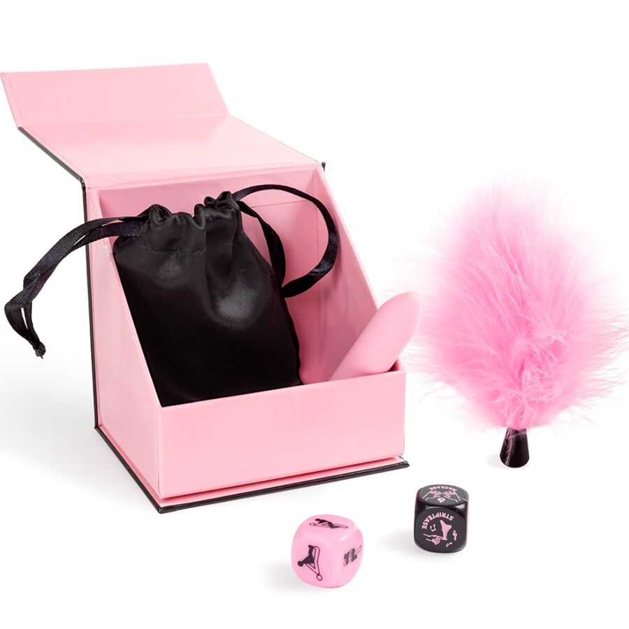 SECRET PLAY - COFFRET DE PLAISIRS POUR COUPLES : DÉS + BALLE VIBRANTE + STYLO À PLUME - Image 4