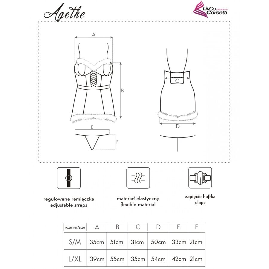 Livco Corsetti Fashion - Agethe Lc 90607 Chemise + String + Bonnet De Noël L/Xl - Image 7