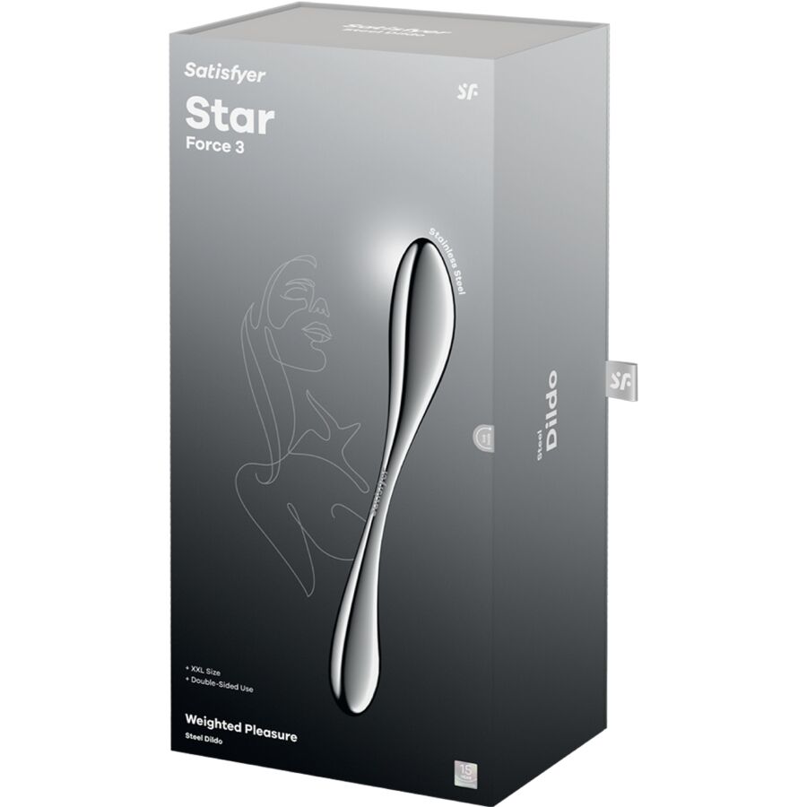 SATISFYER - STAR FORCE 3 STAINLESS STEEL DOUBLE-ENDED DILDO - Image 6