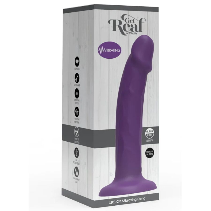 Get Real - Realistic Silicone Vibrating Dildo Purple 19.5 Cm - Image 5
