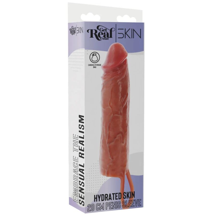 GET REAL - MANCHON PÉNIS EN SILICONE HYDRATANT CARAMEL 20 CM - Image 6