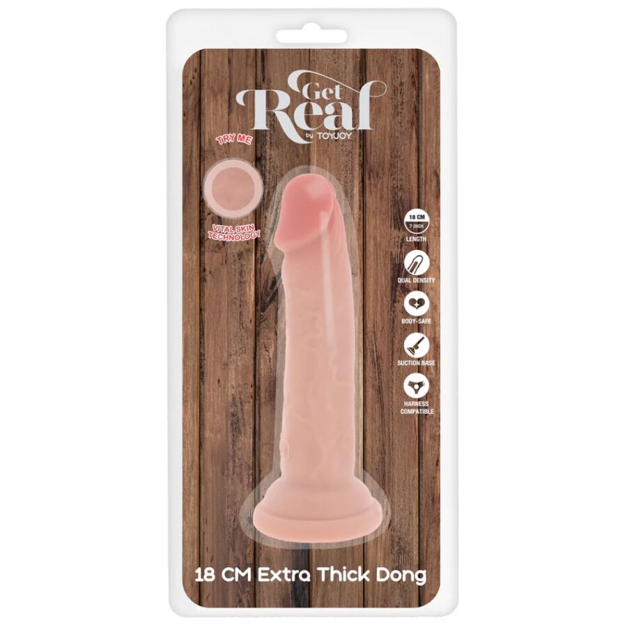 GET REAL - DELUXE THICK DOUBLE-DENSITY TPE DONG 18 CM - Image 6
