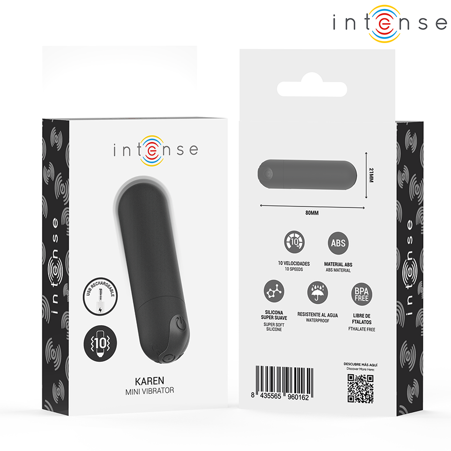 INTENSE - KAREN MINI VIBRANT RECHARGEABLE BALLE NOIRE - Image 8