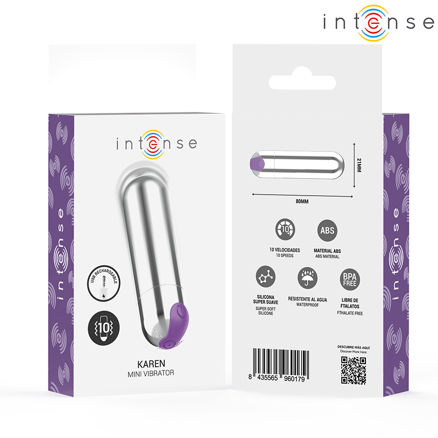 INTENSE - KAREN MINI VIBRANTE RECHARGEABLE ARGENT - Image 8