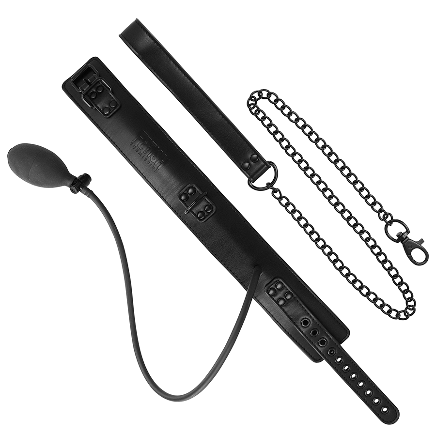 FETISH SUBMISSIVE BONDAGE - COLLIER D'ÉTRANGLEMENT GONFLABLE AVEC CHAÎNE - Image 8