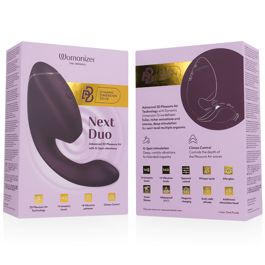 WOMANIZER - DUO NEXT STIMULATEUR CLITORIAL ET DE POINT G DOUBLE VIOLET FONCÉ - Image 8