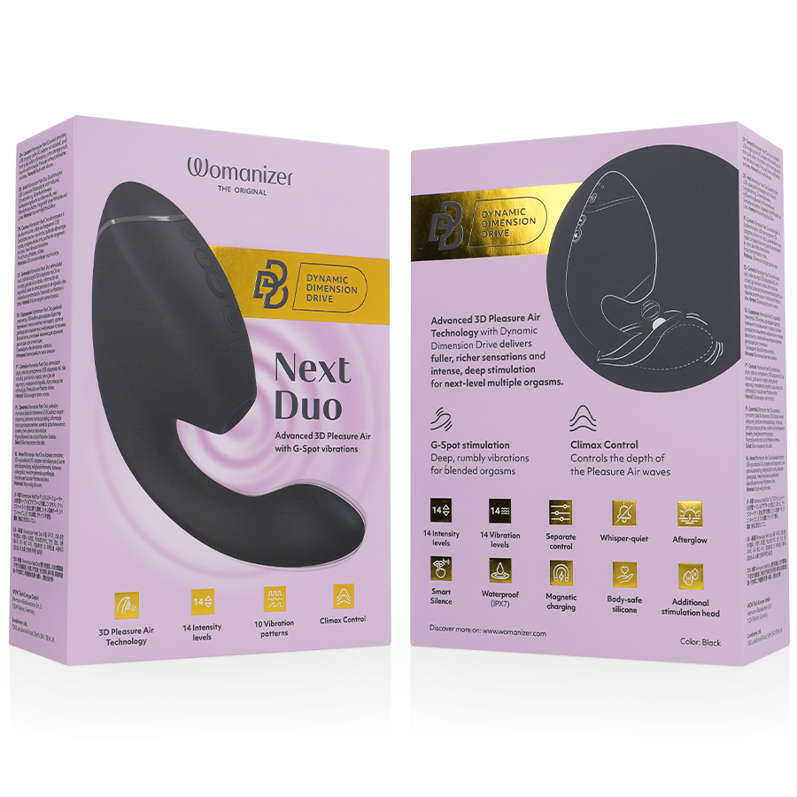 WOMANIZER - DUO NEXT STIMULATEUR CLITORIAL ET DE POINT G DOUBLE NOIR - Image 8