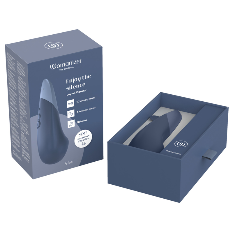 Womanizer - Vibe Lay-On Silent Vibrator Dark Blue - Image 16