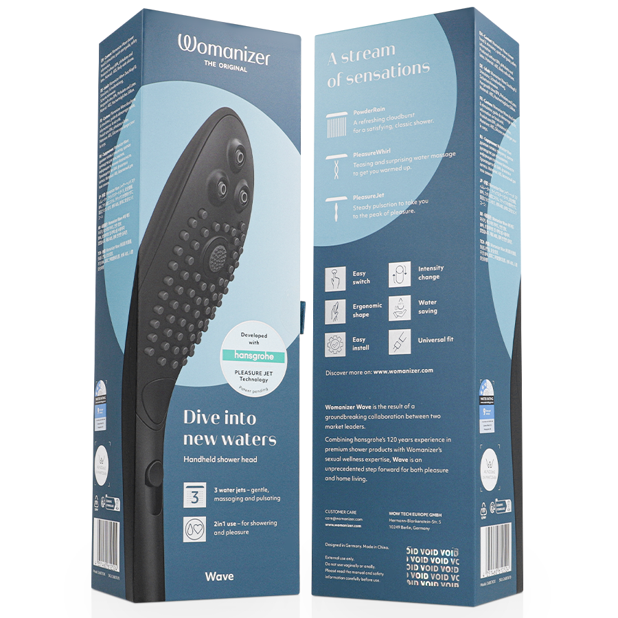 WOMANIZER - POMMEAU DE DOUCHE STIMULANT CLITORIAL WAVE NOIR - Image 8