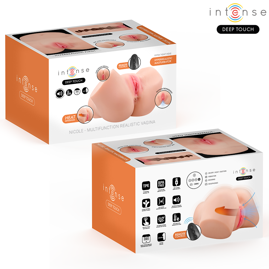 INTENSE DEEP TOUCH - MASTURBATEUR VAGINAL NICOLE AVEC EFFETS DE SUCCION, DE CHALEUR, DE VIBRATION ET VOCAUX, AVEC TÉLÉCOMMANDE, 5,3 KG - Image 4