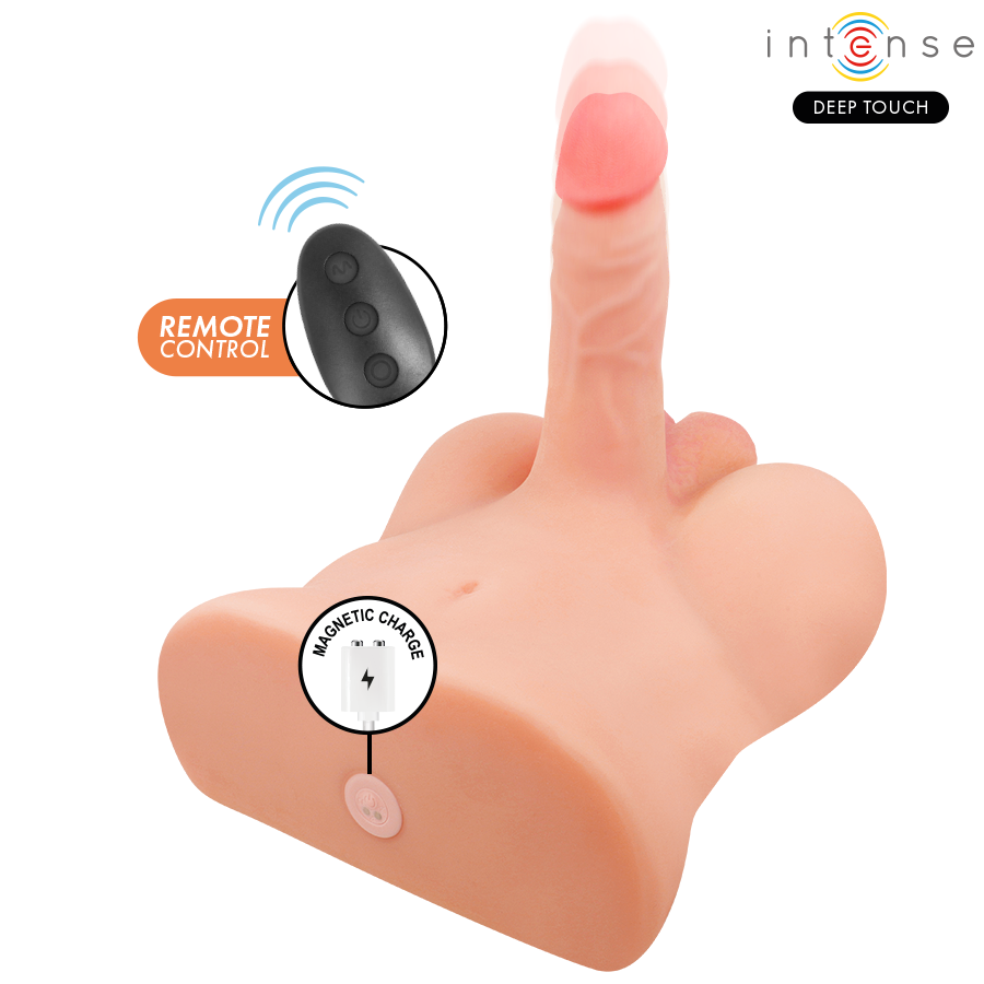 INTENSE DEEP TOUCH - TORSE DAMIEN AVEC GODE RÉALISTE AVEC FONCTION DE POUSSÉE ET DE VIBRATION, TÉLÉCOMMANDE, 3,5 KG - Image 9