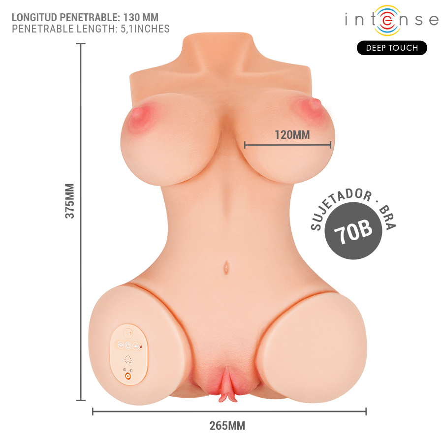 INTENSE DEEP TOUCH - VERO TORSE, VAGIN AVEC SUCCION, CHALEUR, VIBRATION ET EFFETS VOCAUX AVEC TÉLÉCOMMANDE 5,5 KG - Image 7