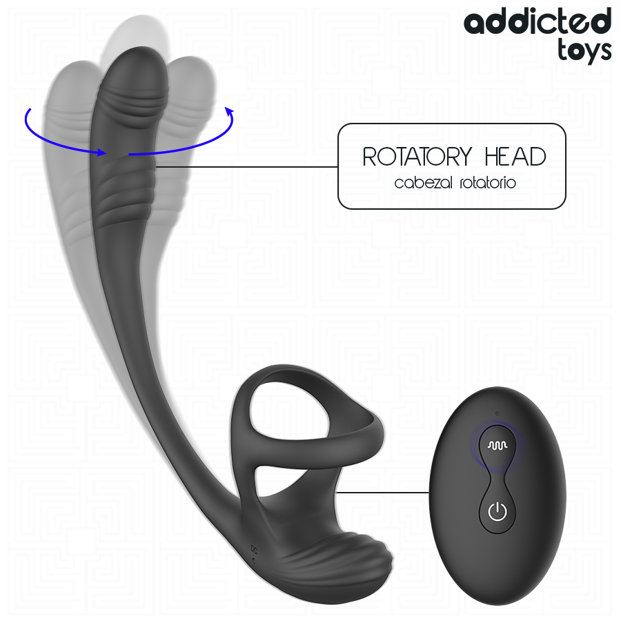 ADDICTED TOYS - PLUG ANAL AVEC VIBRATION, ONDULATION À 360° ET STIMULATEUR DE TESTICULES - Image 3