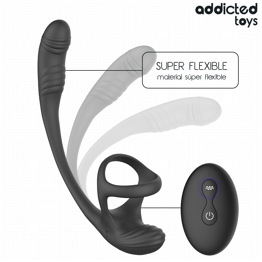 ADDICTED TOYS - PLUG ANAL AVEC VIBRATION, ONDULATION À 360° ET STIMULATEUR DE TESTICULES - Image 7