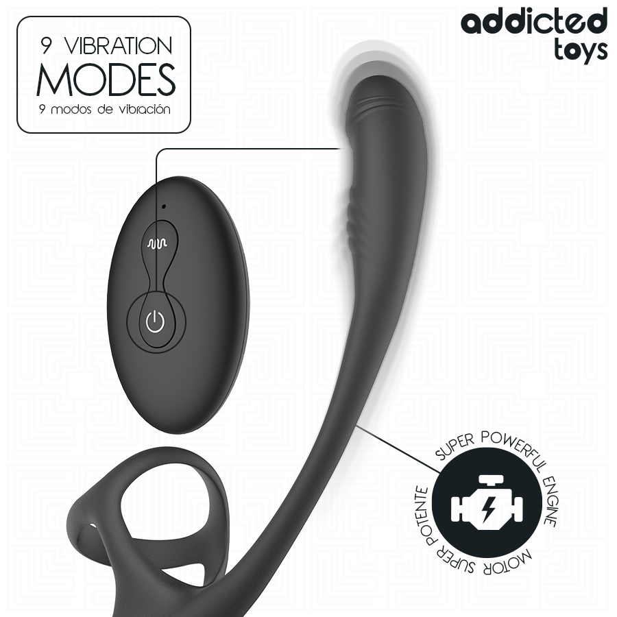 ADDICTED TOYS - PLUG ANAL AVEC VIBRATION, ONDULATION À 360° ET STIMULATEUR DE TESTICULES - Image 10