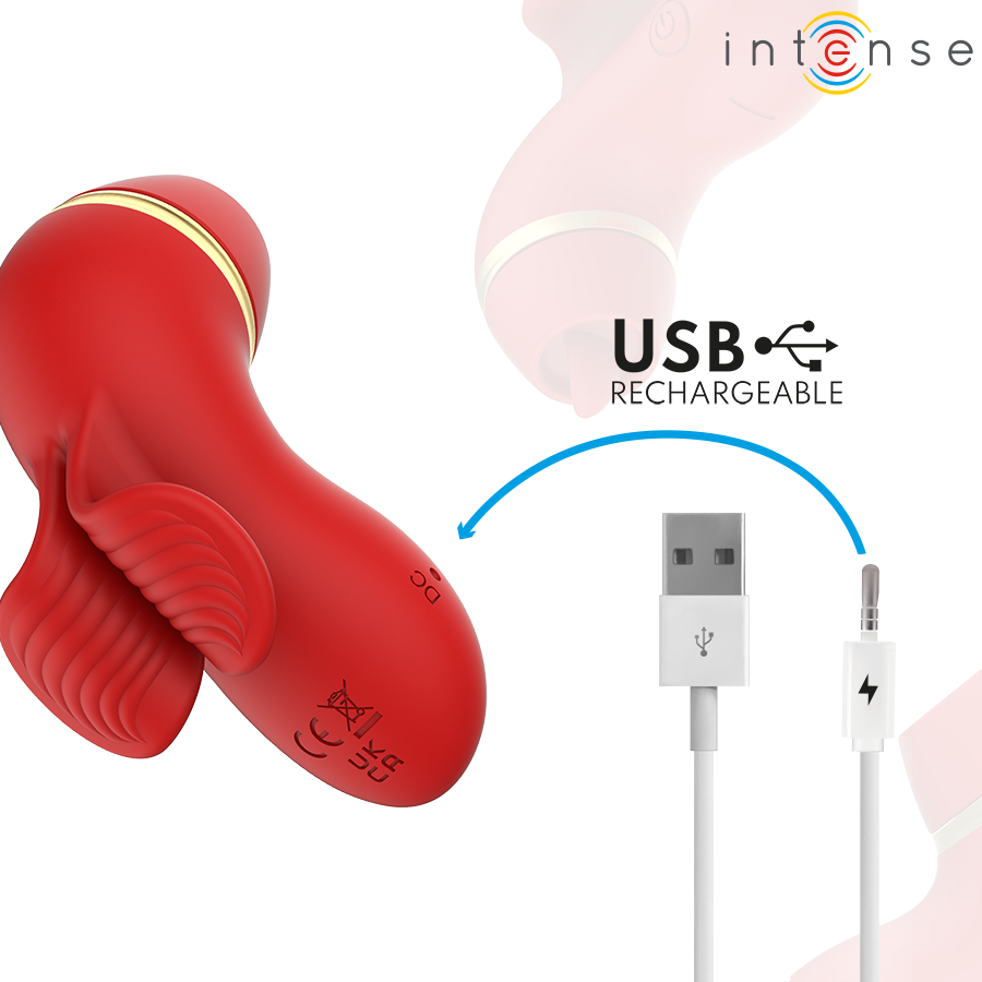 INTENSE - PATTY STIMULATEUR AVEC 4 TÊTES : SUCCION, TAPOTER, GRIFFER ET LÉCHER - Image 9