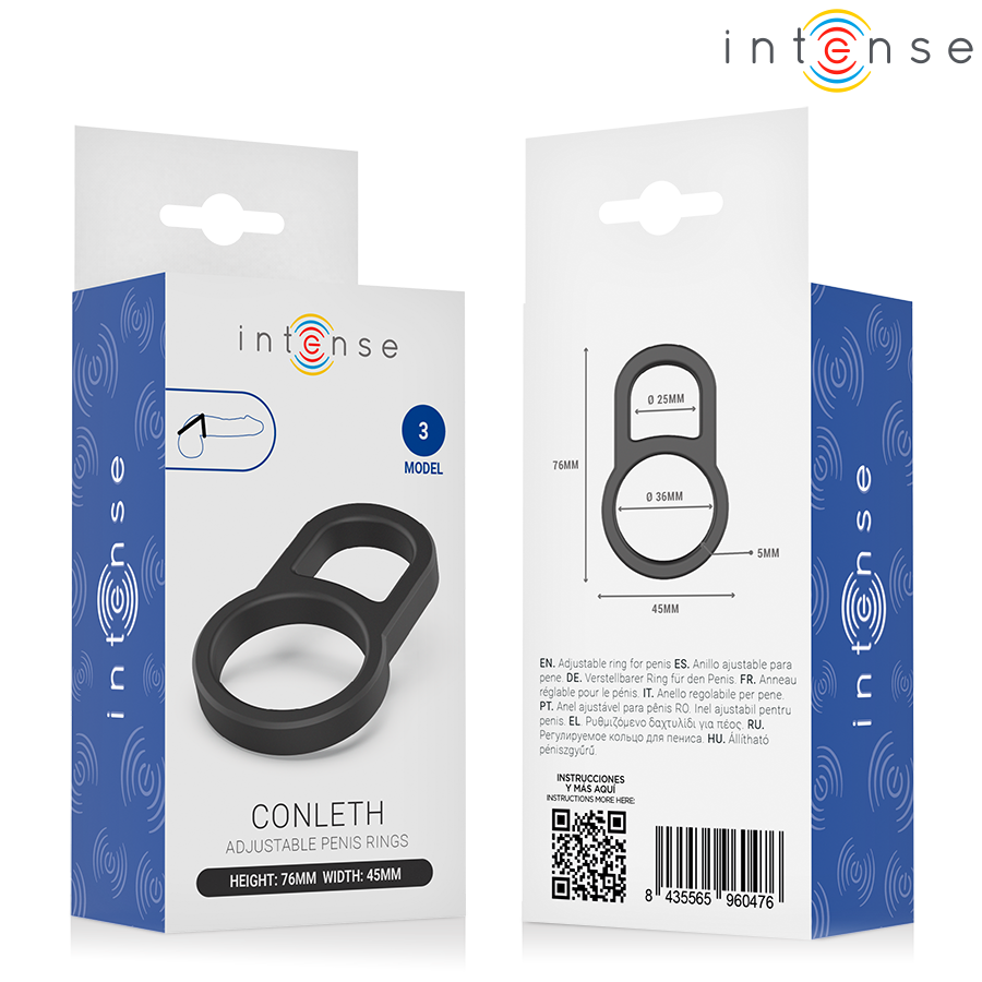 INTENSE - CONLETH ADJUSTABLE DOUBLE PENIS RING MODEL 3 - Image 6