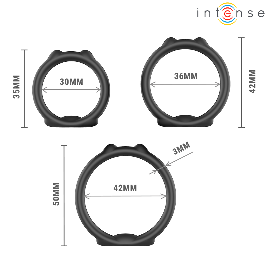 INTENSE - PETER SET OF 3 PENIS RINGS MODEL 9 - Image 6