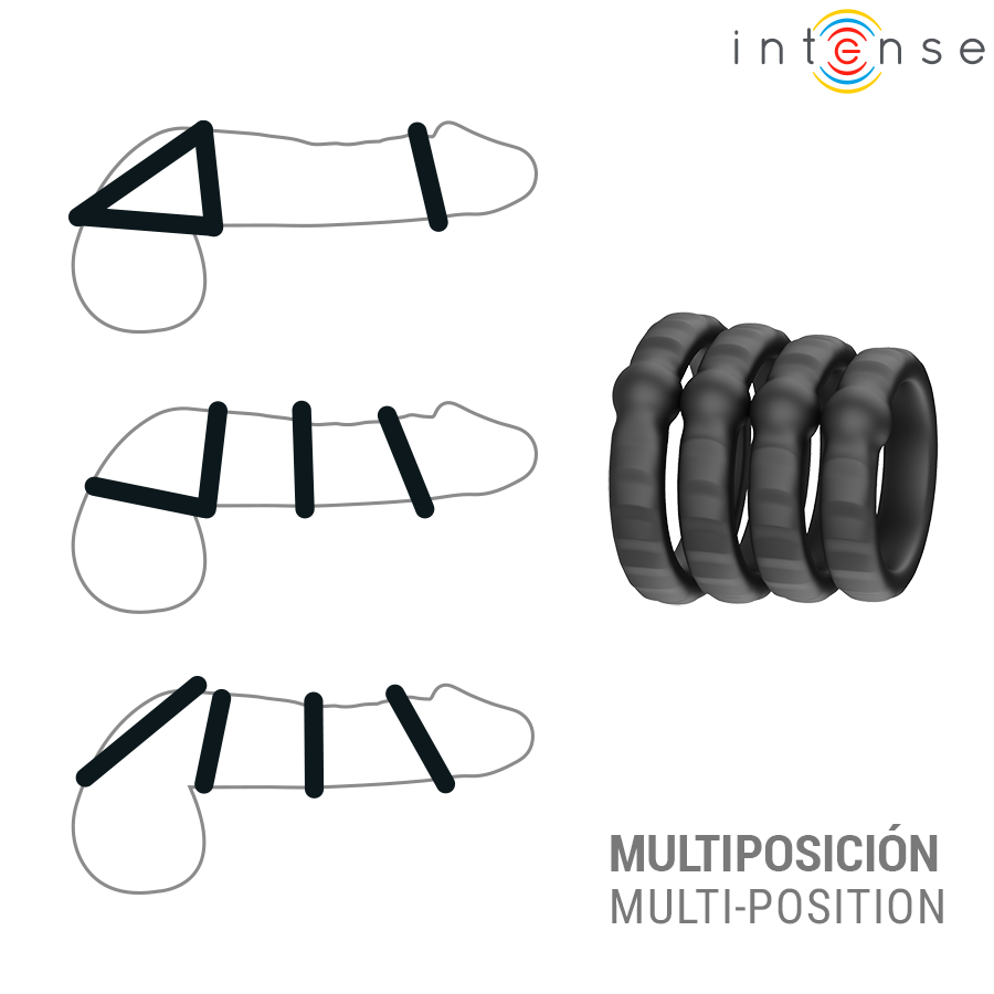 INTENSE - MICHIEL SET OF 4 PENIS RINGS MODEL 10 - Image 4