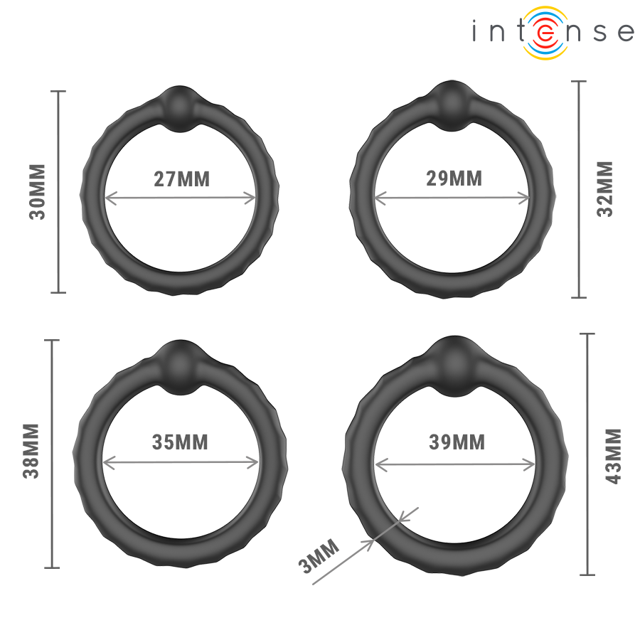 INTENSE - MICHIEL SET OF 4 PENIS RINGS MODEL 10 - Image 6