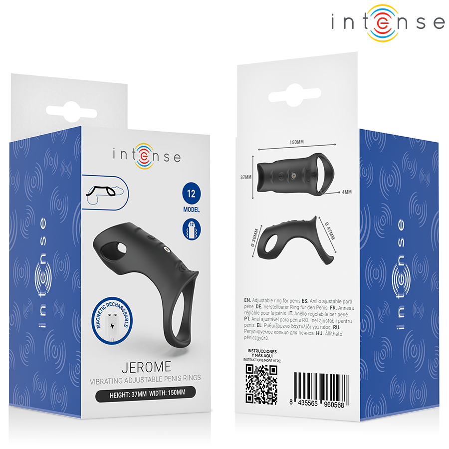 INTENSE - JEROME ADJUSTABLE VIBRATING PENIS RING MODEL 12 - Image 8