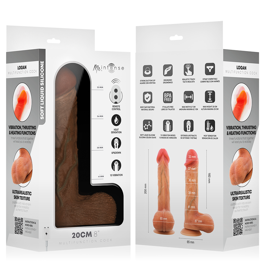 Mr Intense - Logan Vibrator Dildo Silicone With Heat Effect And Remote Control 20 Cm -Ø- 4,1 Cm - Image 12