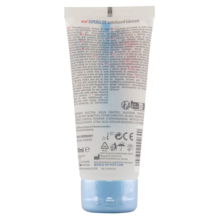 Hot - Anal Superglide Liquid Pleasure Lubrifiant À Base D'eau 100 Ml - Image 3