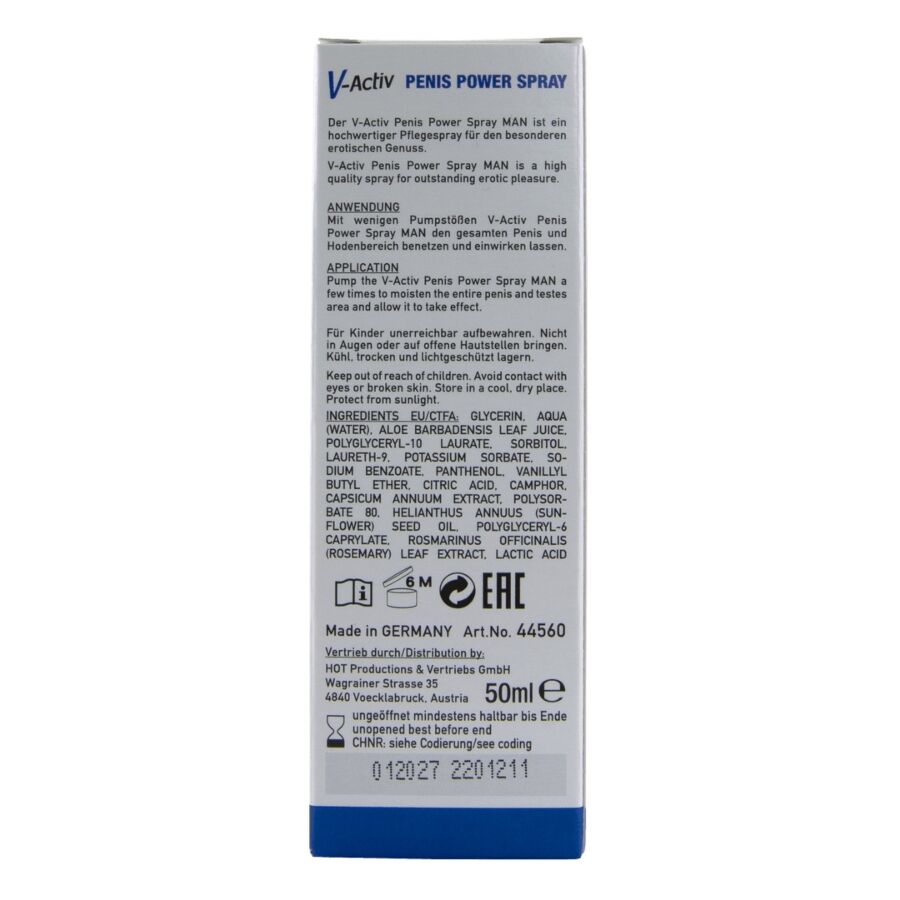 HOT - V-ACTIV, SPRAY STIMULANT POUR LE PÉNIS, 50 ML - Image 8