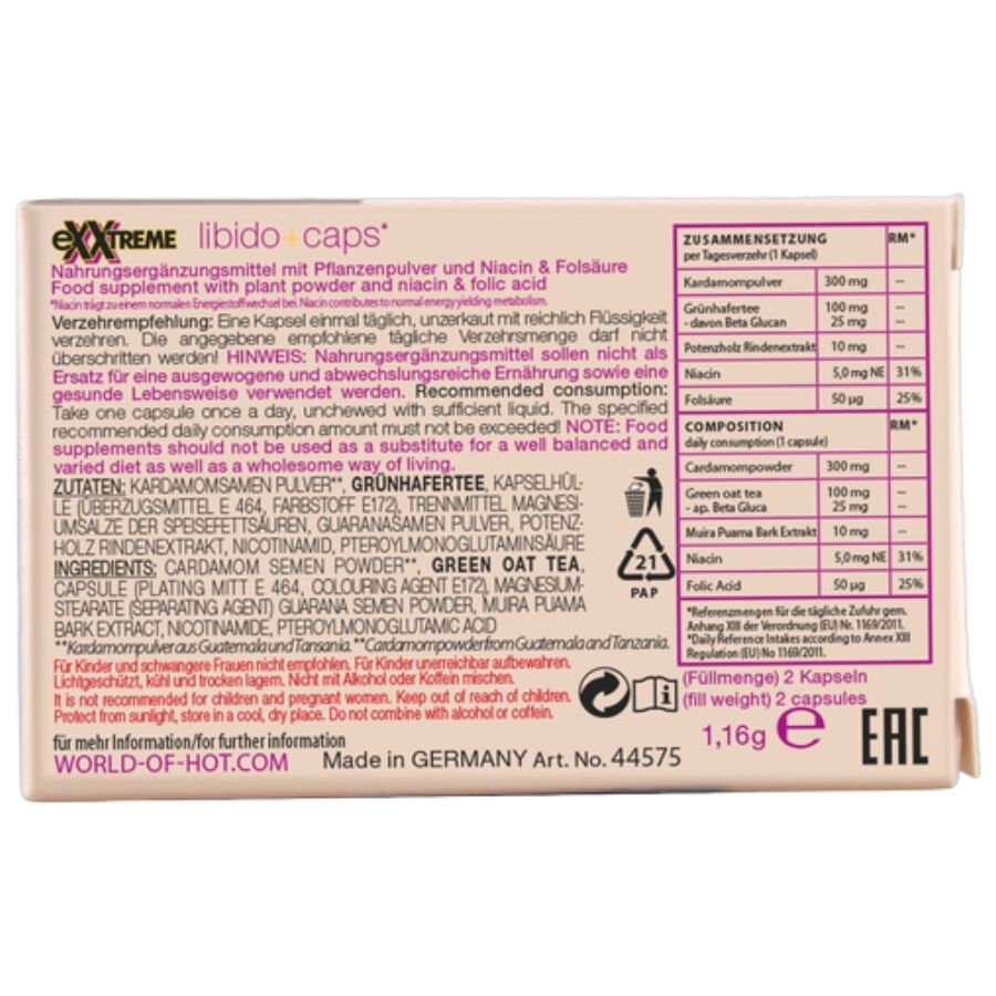 HOT - CAPSULES POUR LIBIDO EXTRÊME FEMME 2 UNITÉS - Image 5