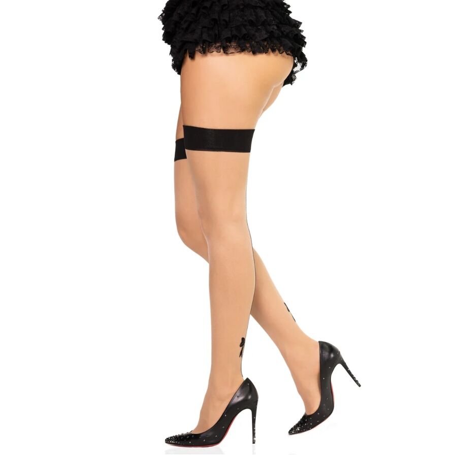 Leg Avenue - 1963 Bas En Spandex À Couture Arrière Noirs - Taille Unique - Image 4