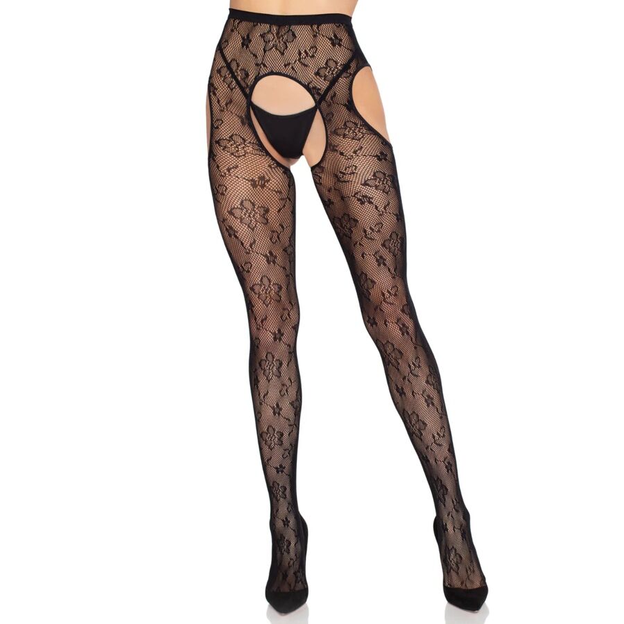 Leg Avenue - 1967 Collants Résille Bloom Noirs - Taille Unique - Image 5