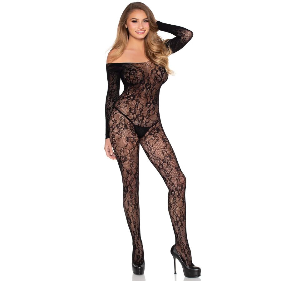 LEG AVENUE - 89366 LINGERIE EN DENTELLE BODYSTOCKING NOIR - TAILLE UNIQUE - Image 3