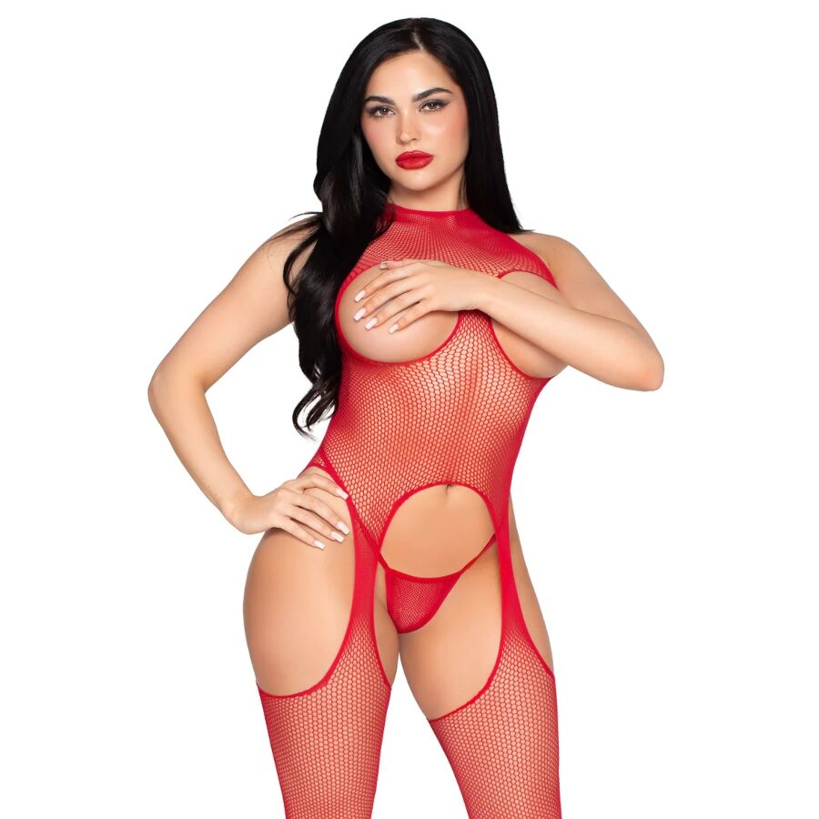 LEG AVENUE - 89374 BODYSTOCKING ET CULOTTE ROUGES SANS COUVERCLE - Image 3