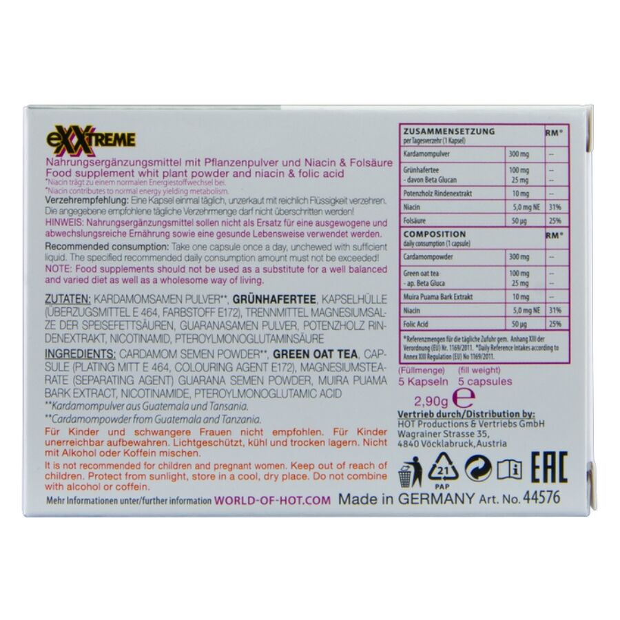 HOT - GÉLULES POUR LIBIDO EXTRÊME FEMME 5 UNITÉS - Image 5