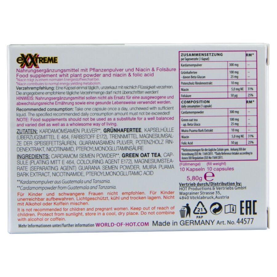HOT - EXXTREME GÉLULES POUR LIBIDO FEMME 10 UNITÉS - Image 5