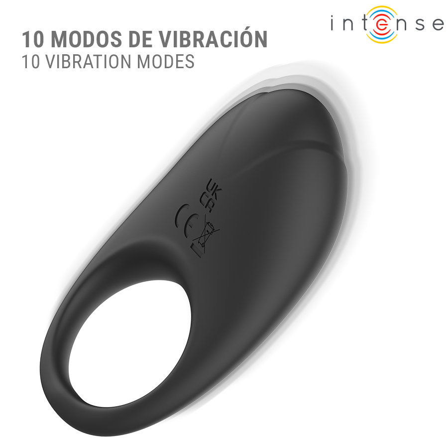 Intense - Merlotte Anillo Vibrador Con Estimulación De Clítoris Negro - Image 6