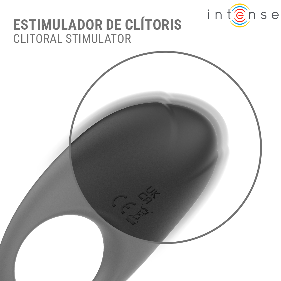 Intense - Merlotte Anillo Vibrador Con Estimulación De Clítoris Negro - Image 7