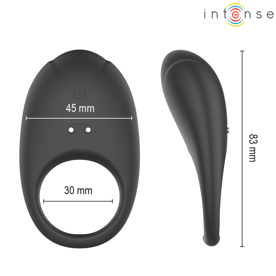 Intense - Merlotte Anillo Vibrador Con Estimulación De Clítoris Negro - Image 8