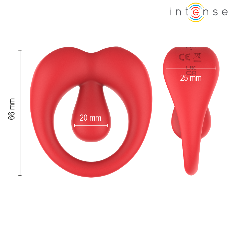 INTENSE - RUSSELL ANILLO VIBRADOR CON ESTIMULACIÓN DE CLÍTORIS ROJO - Image 7