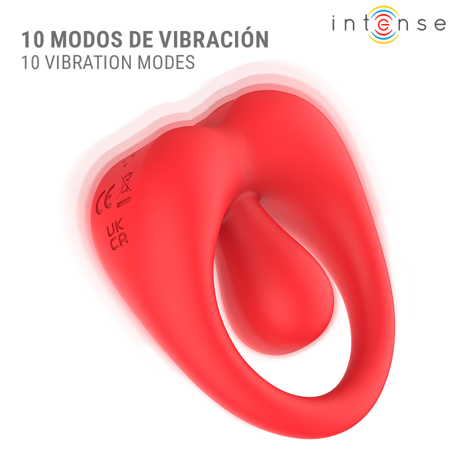 INTENSE - RUSSELL ANILLO VIBRADOR CON ESTIMULACIÓN DE CLÍTORIS ROJO - Image 8